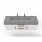 Castello Usa Nile 60" Wall Mounted White Vanity With Gray Top And Gold Handles CB-MC-60W-GLD-2053-GR - alternate 3